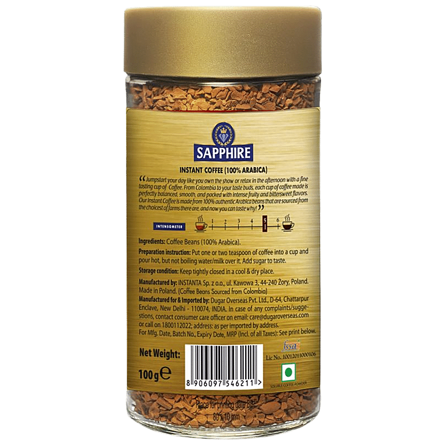 Sapphire  Intense InstantÃ‚Â CoffeeÃ‚Â - 100% Arabica