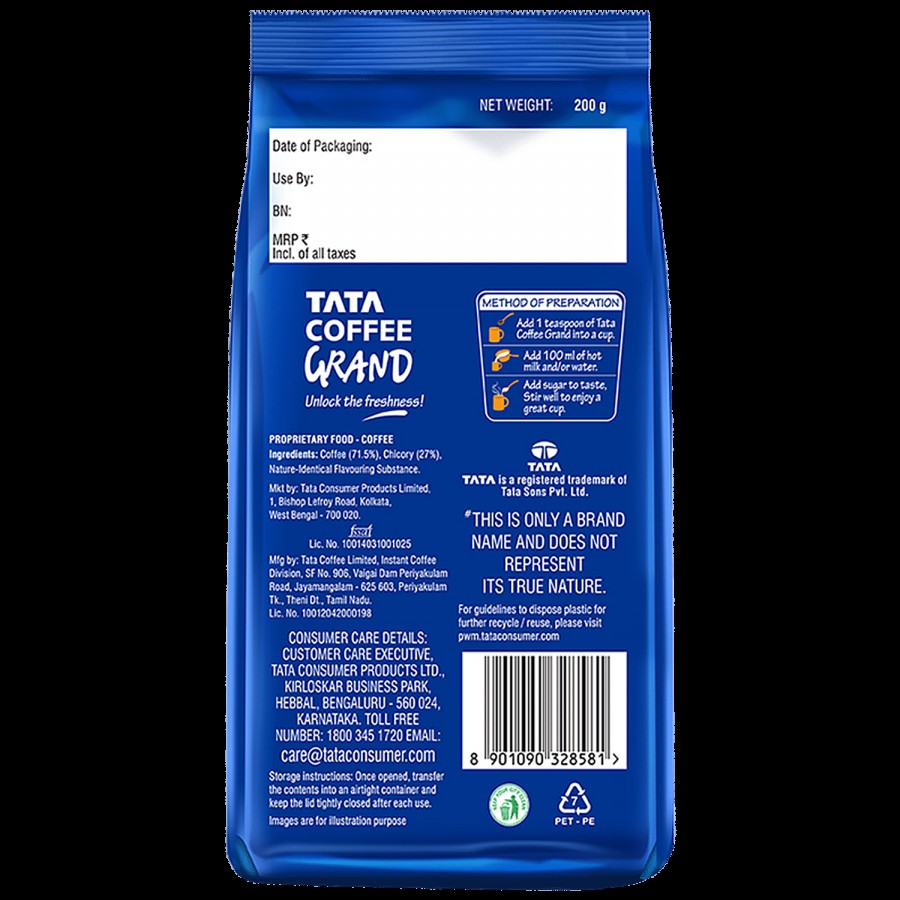 Tata Coffee Grand Classic Instant Coffee - Flavour Locked Decoction Crystals