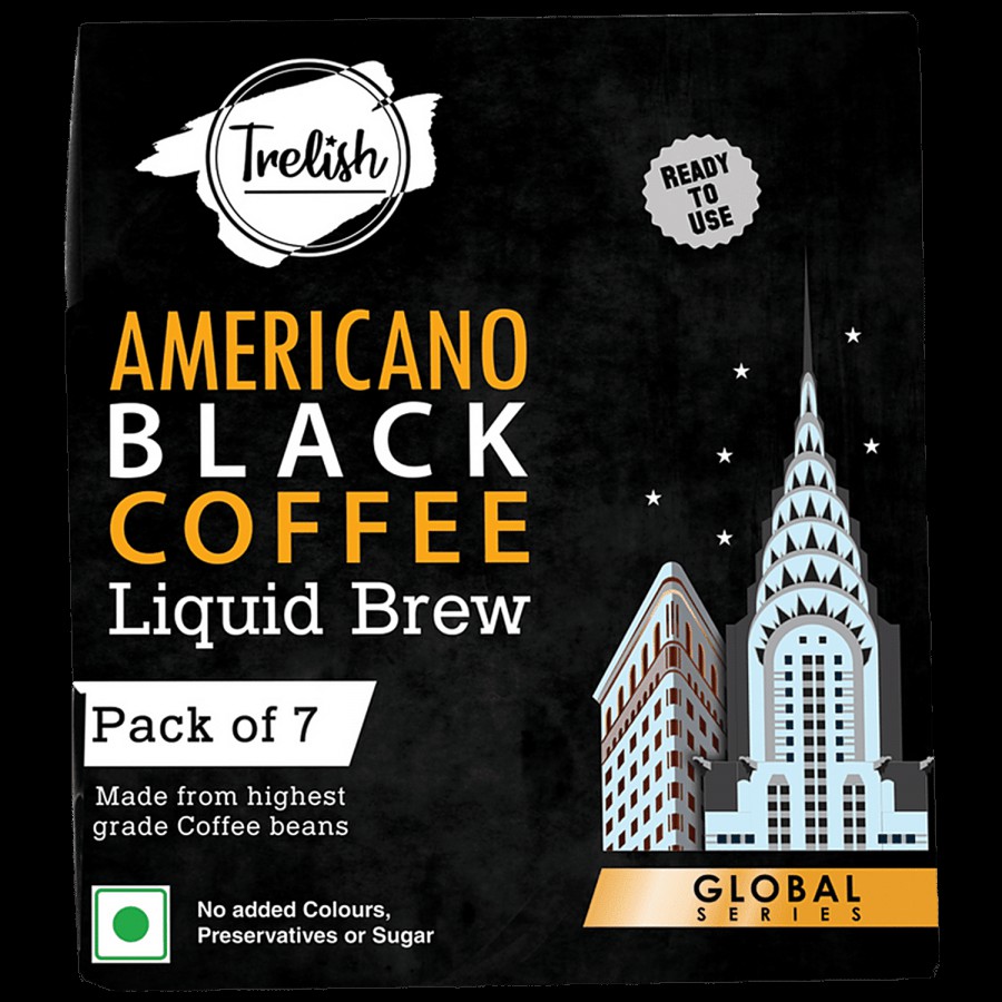 Trelish Americano Black Coffee Liquid Brew - Ready To Use