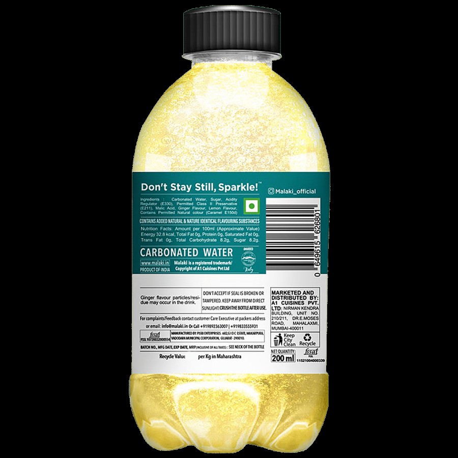 Malaki Ginger Ale - Low-Calorie Beverage