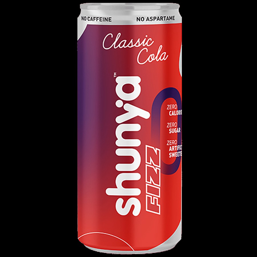 Shunya Fizz Classic Cola - Guilt-Free Soft Drink With Zero Sugar & No Preservatives