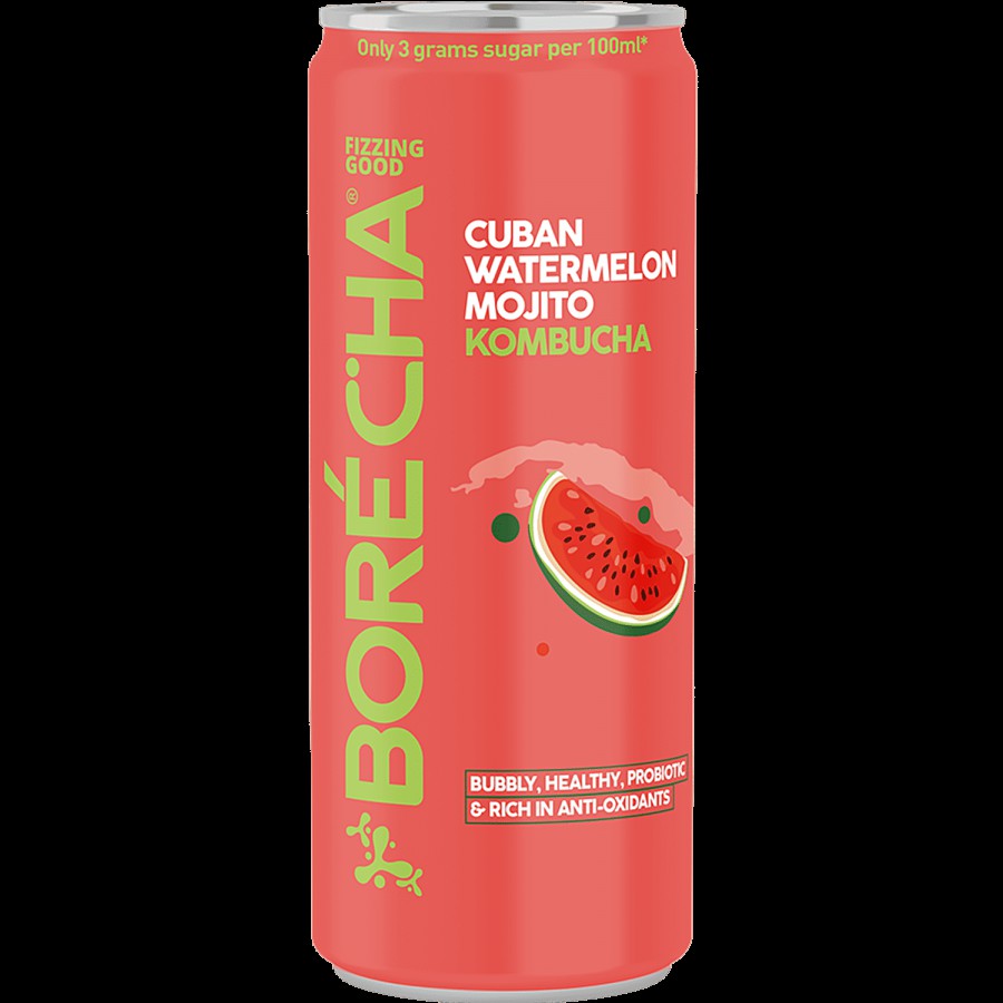 Borécha Cuban Watermelon Mojito Kombucha - Probiotic