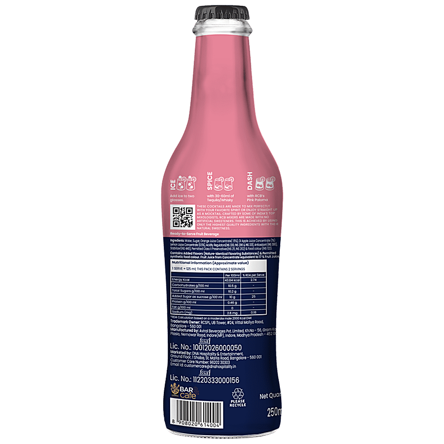 Dash of RCB Pink Paloma Cocktail Mixer - Non-Alcoholic Fruit Beverage