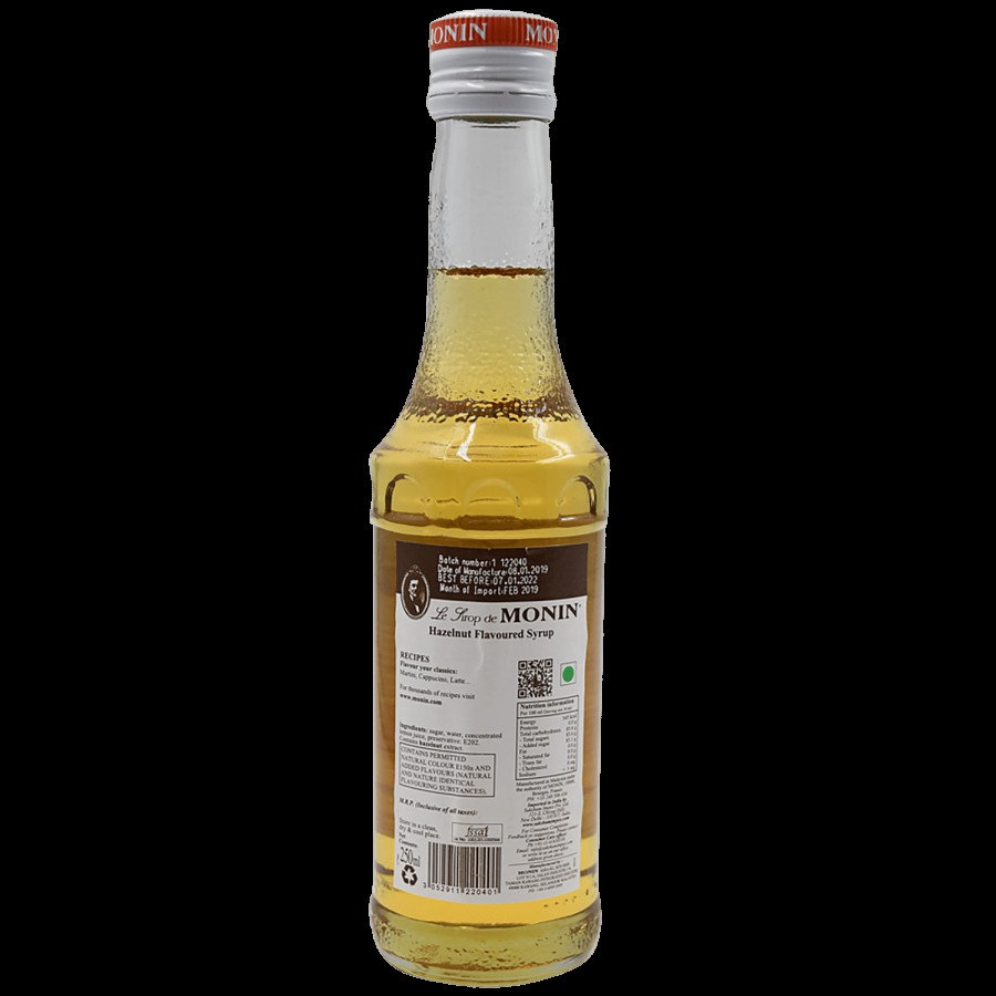 Monin Syrup - Noisette Hazelnut Flavored