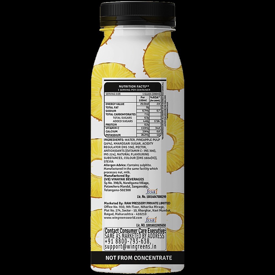 Raw Pressery Refreshers Pineapple