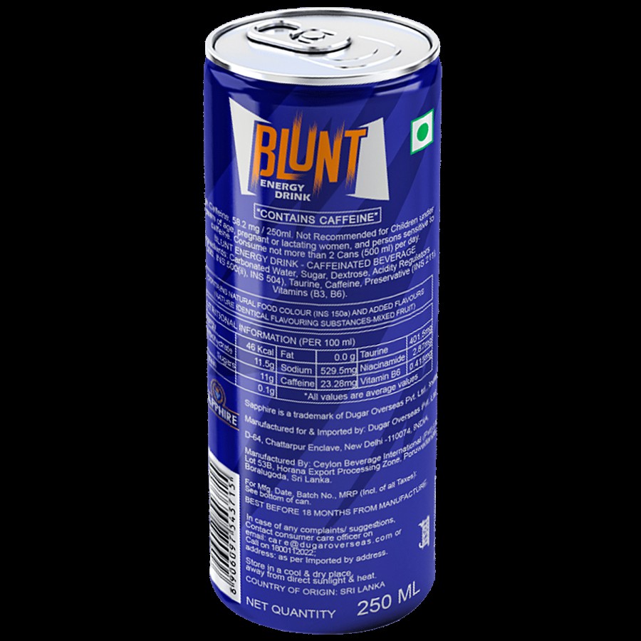 Sapphire  Blunt Energy Drink - Contains Caffeine