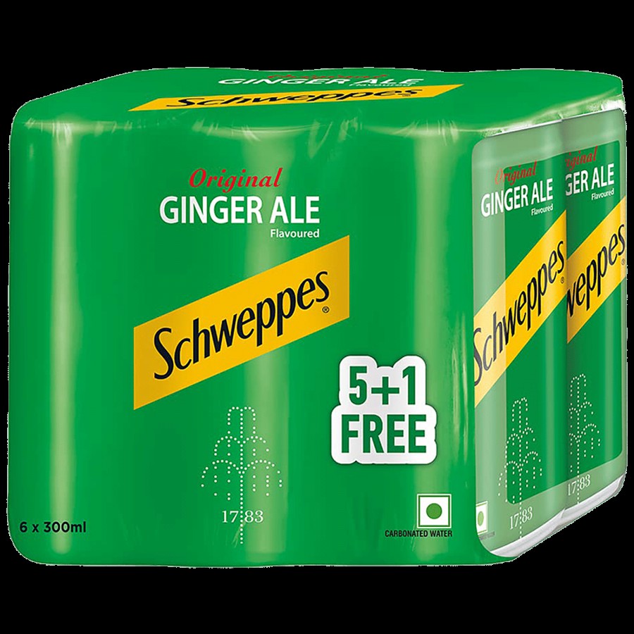 Schweppes Original Ginger Ale Flavoured Soft Drink - Refreshing Taste & Delicious Flavour