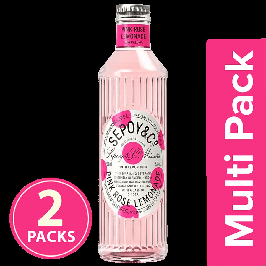 Sepoy & Co. Pink Rose Lemonade  With Lemon Juice -  Balanced Botanical Mixer