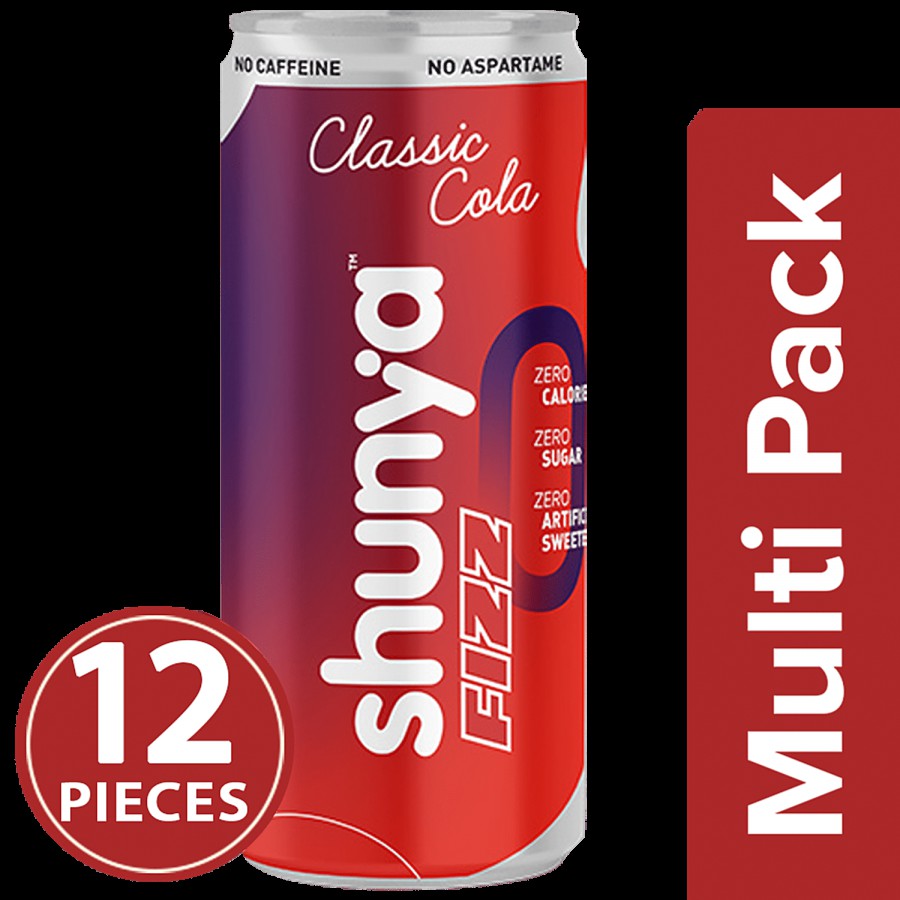 Shunya Fizz Classic Cola - Guilt-Free Soft Drink With Zero Sugar & No Preservatives