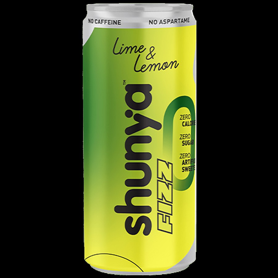 Shunya Fizz Lime & Lemon - Guilt-Free Soft Drink With Zero Sugar & No Preservatives