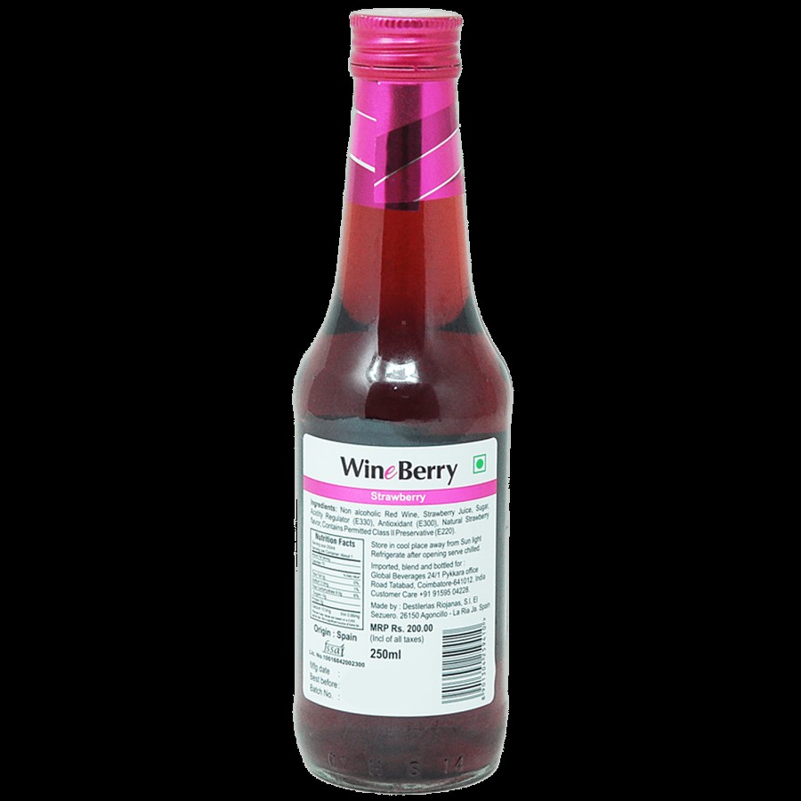 Wineberry Non Alcoholic Red Wine - With Strawberry Crush