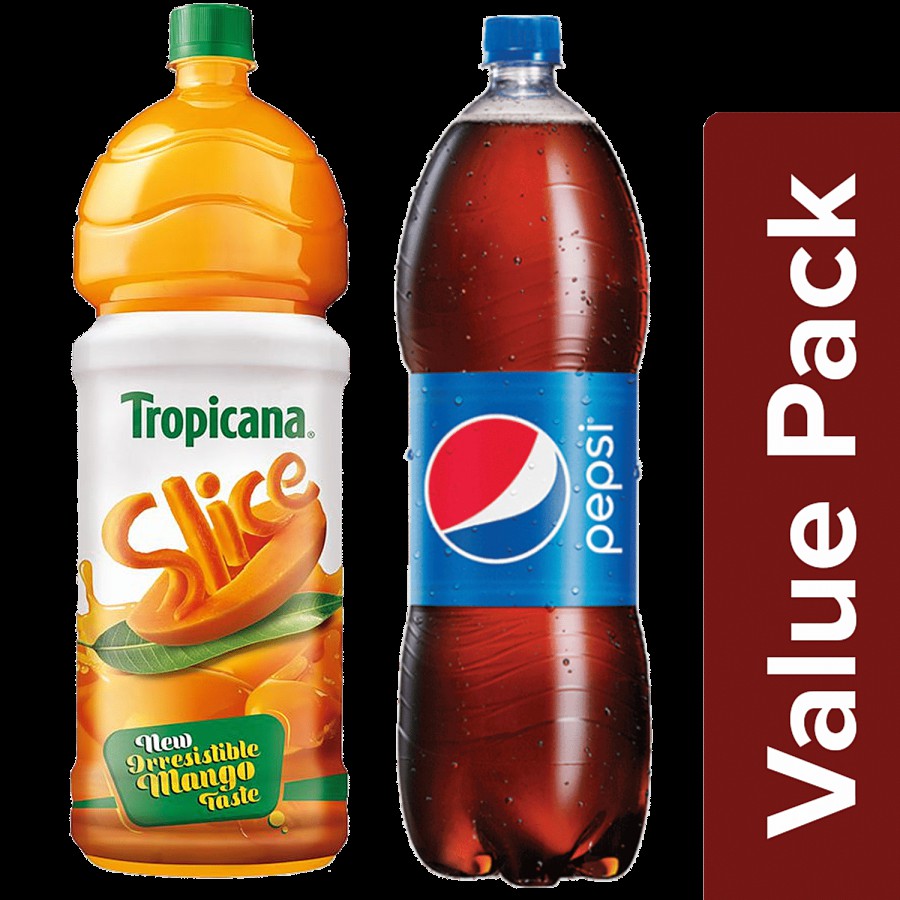 bb Combo Pepsi Soft Drink 1.5 L Bottle + Tropicana Slice Mango Juice 1.75 L