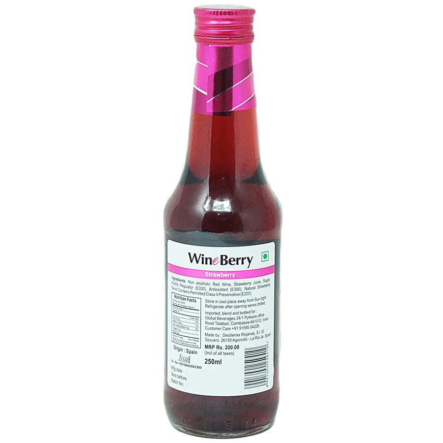 Wineberry Non Alcoholic Red Wine - With Strawberry Crush