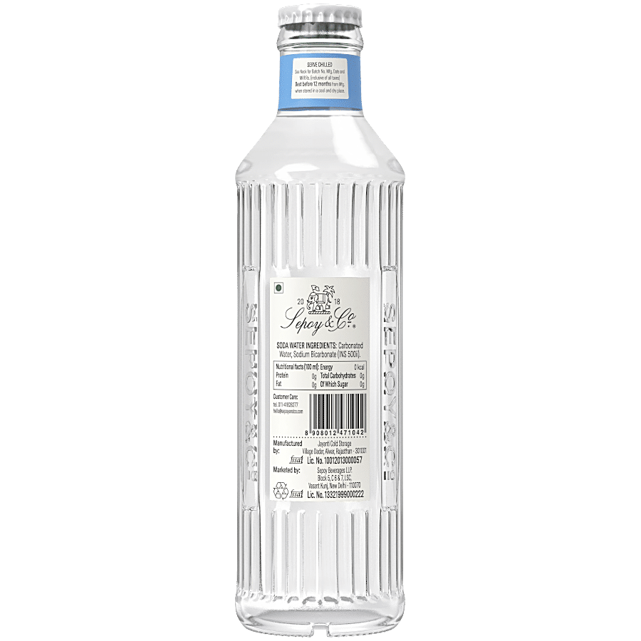 Sepoy & Co. Premium Soda Water With Natural Salts - For Cocktails & Mocktails