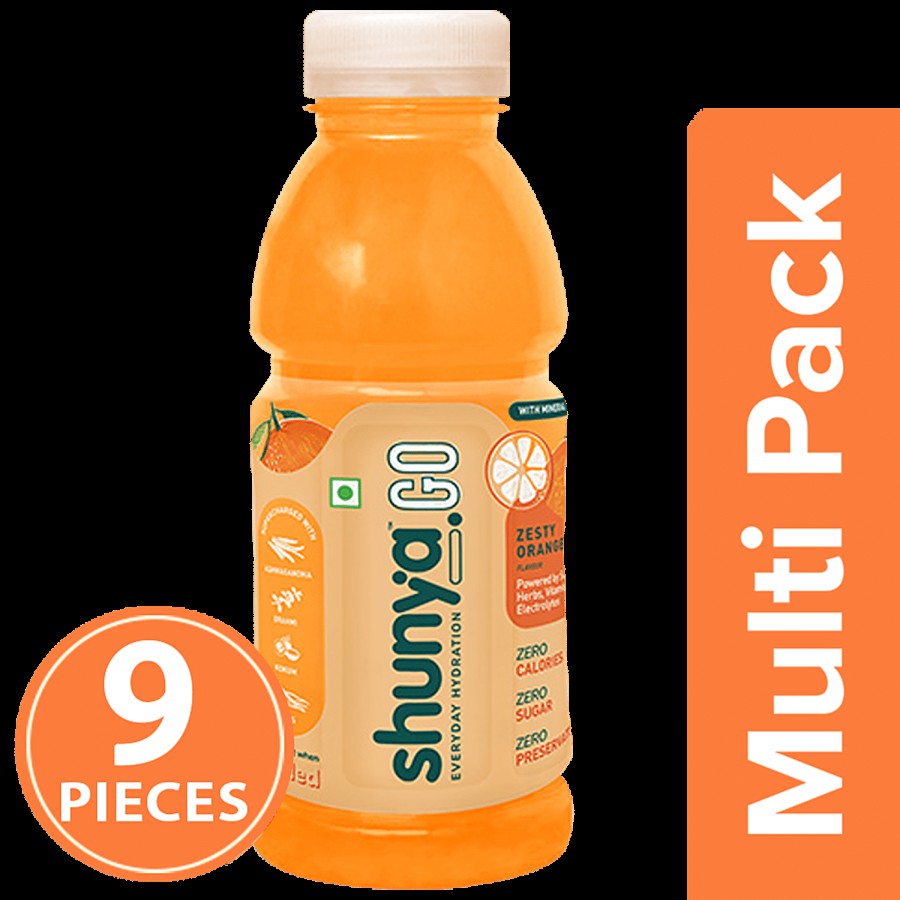 Shunya Go Zesty Orange - Active Hydration Drink With Zero Sugar & No Preservatives