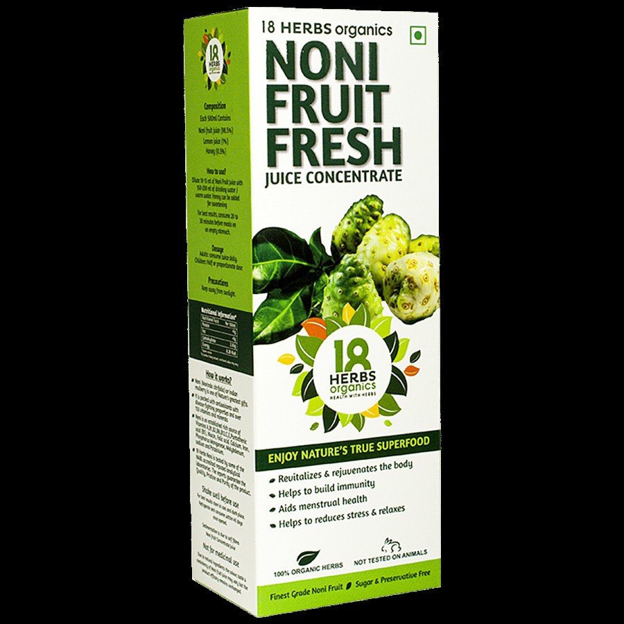 18 Herbs Organics Noni Fruit Fresh Juice Concentrate