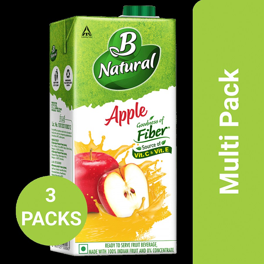 B Natural Apple Juice - Rich In Fibre