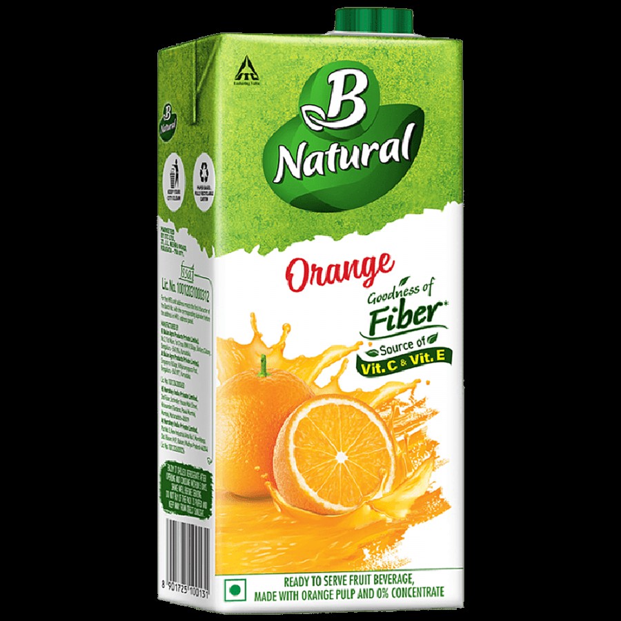 B Natural Orange Juice - Rich In Fibre