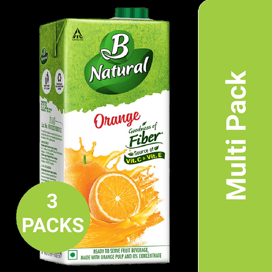 B Natural Orange Juice - Rich In Fibre