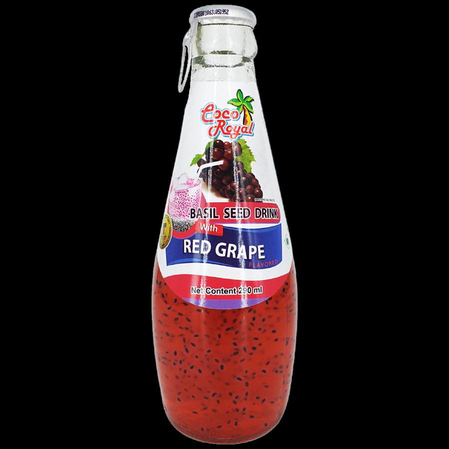 COCO ROYAL Basil Seed Drink - With Red Grape Flavour