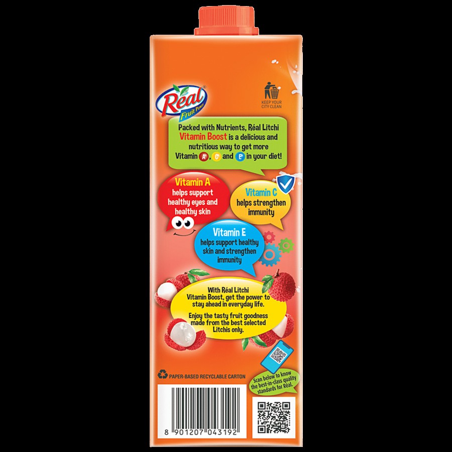 Real Fruit Power Litchi Juice - Vitamin Boost