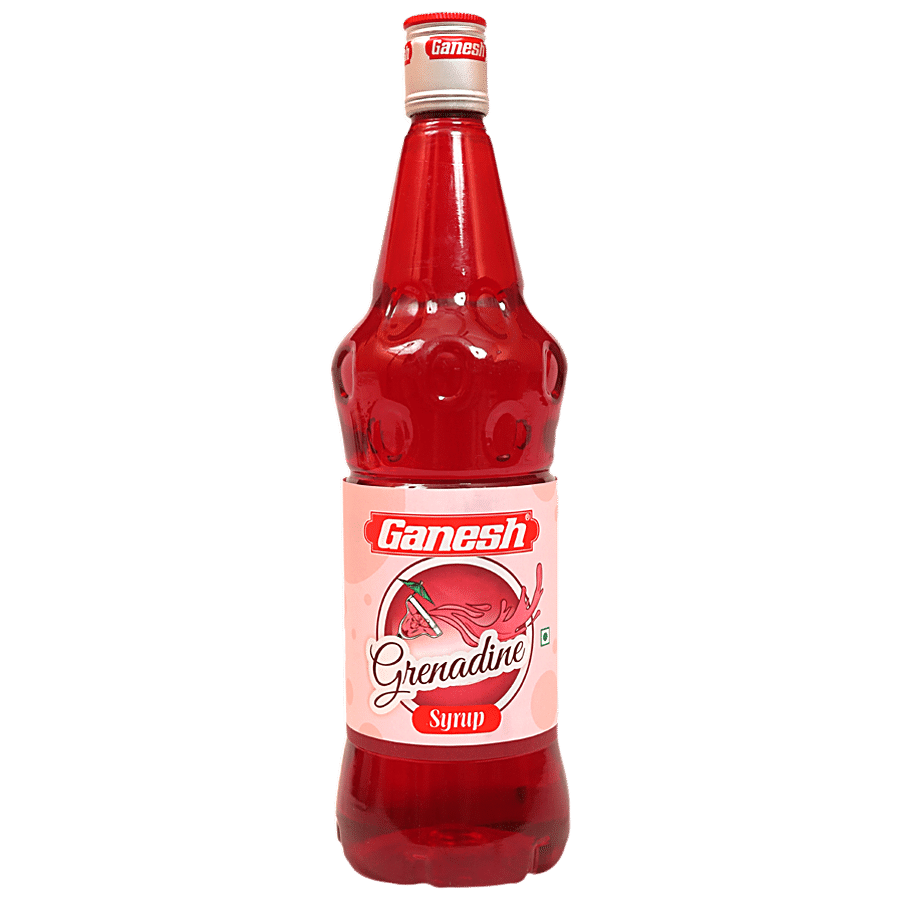 Ganesh Sharbat Ganesh grenadine-syrup-with-pomegranate-lemon-juice-sweet-tarty-for-cocktails-mocktails 1 L PET Bottle