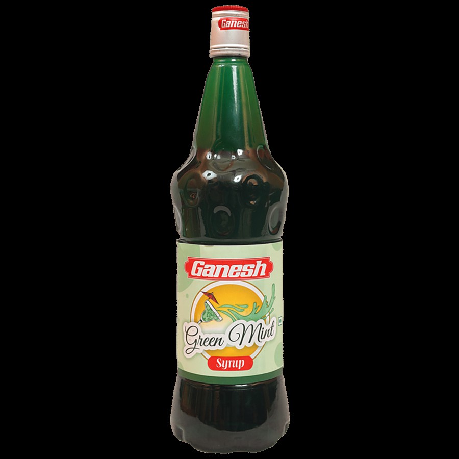 Ganesh Sharbat Green Mint Syrup - Goes With Water Or Soda