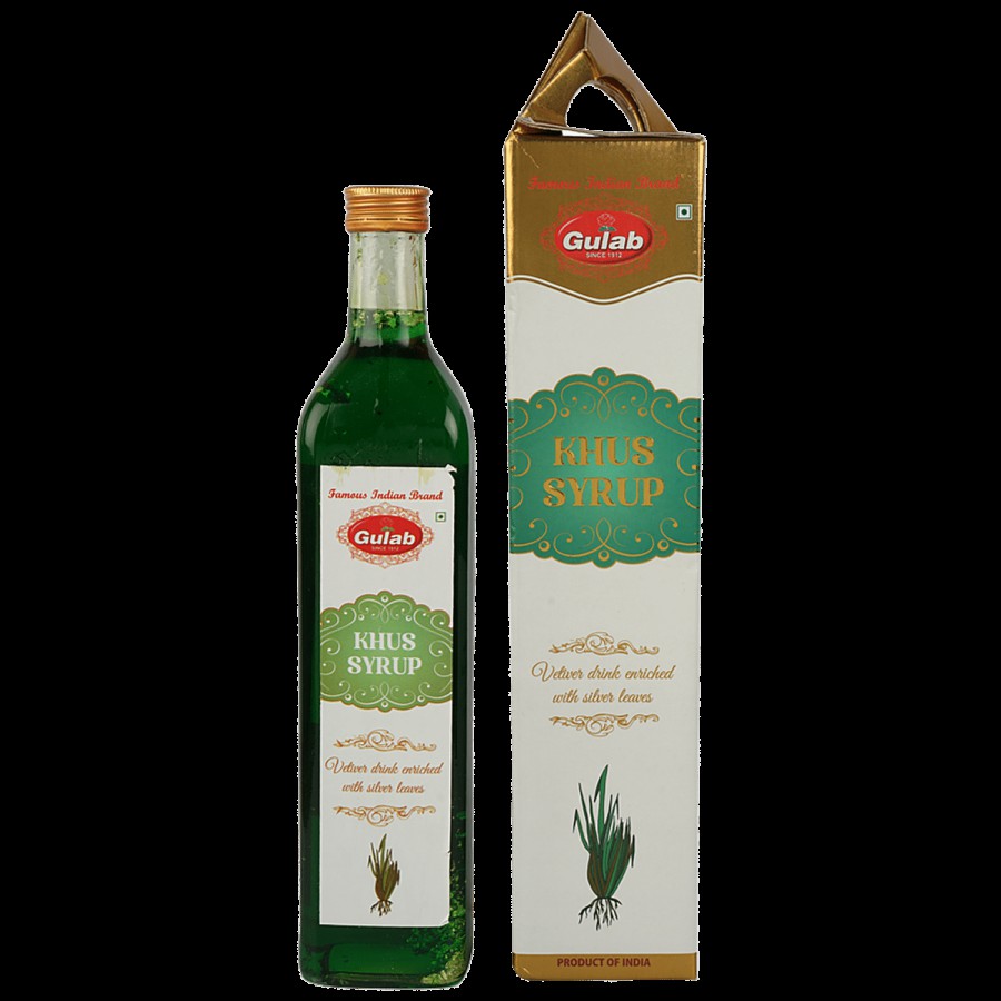 Gulab Sweets Gulab Sweets khus-syrup-vetiver-drink-enriched-with-silver-leaves-refreshing-flavour 750 ml