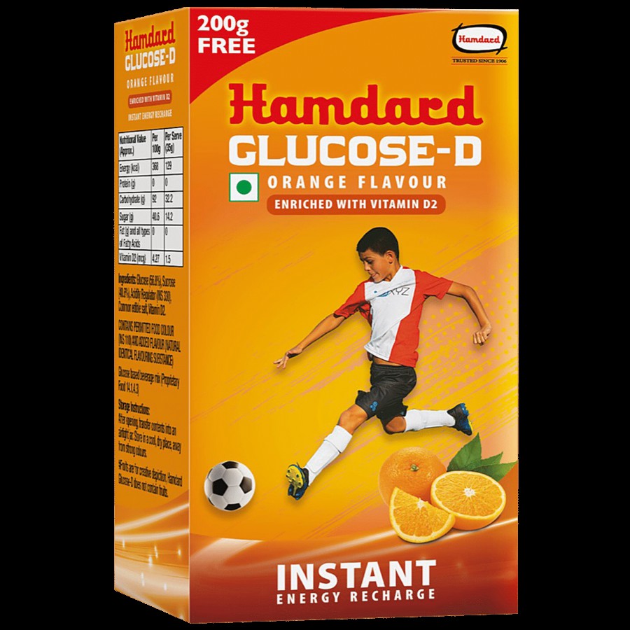 Hamdard Instant Glucose Mix Powder - Orange