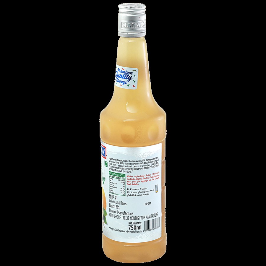 Manama Lemon Barley Syrup