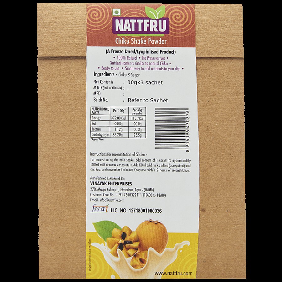 Nattfru Nattfru chiku-shake-powder 90 g Sachet