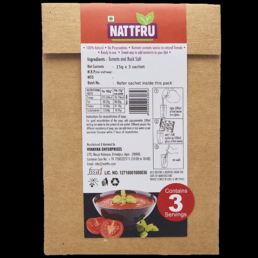 Nattfru Nattfru tomato-soup-powder-real-fruit-only-no-added-sugar 45 g Sachet