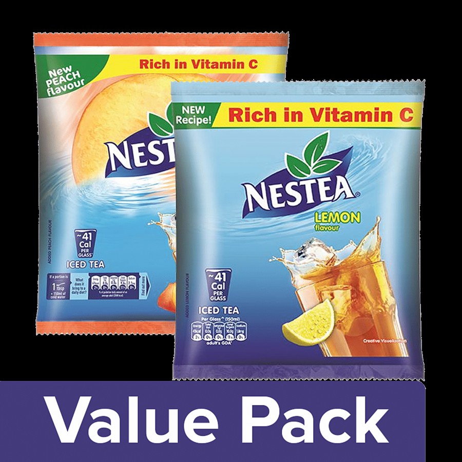 Nestea Instant Iced Tea - Peach 400 gm Pouch + Iced Tea - Lemon 400 gm Pouch