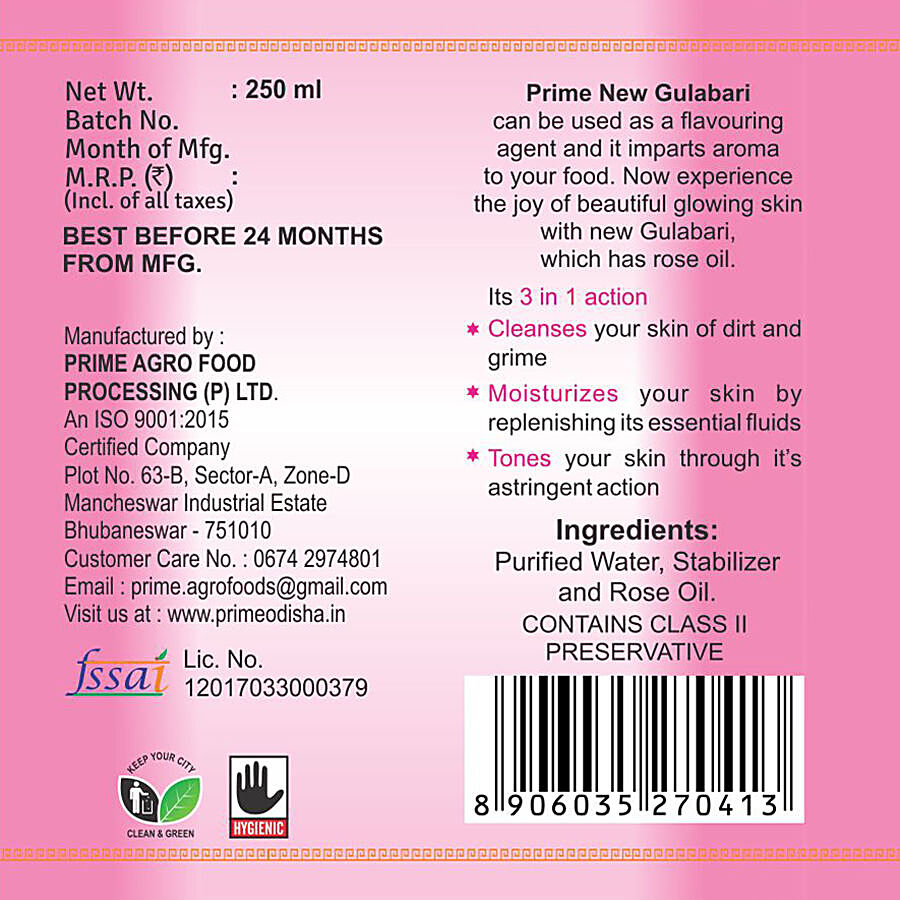 Prime Rose Water - Natural Toner