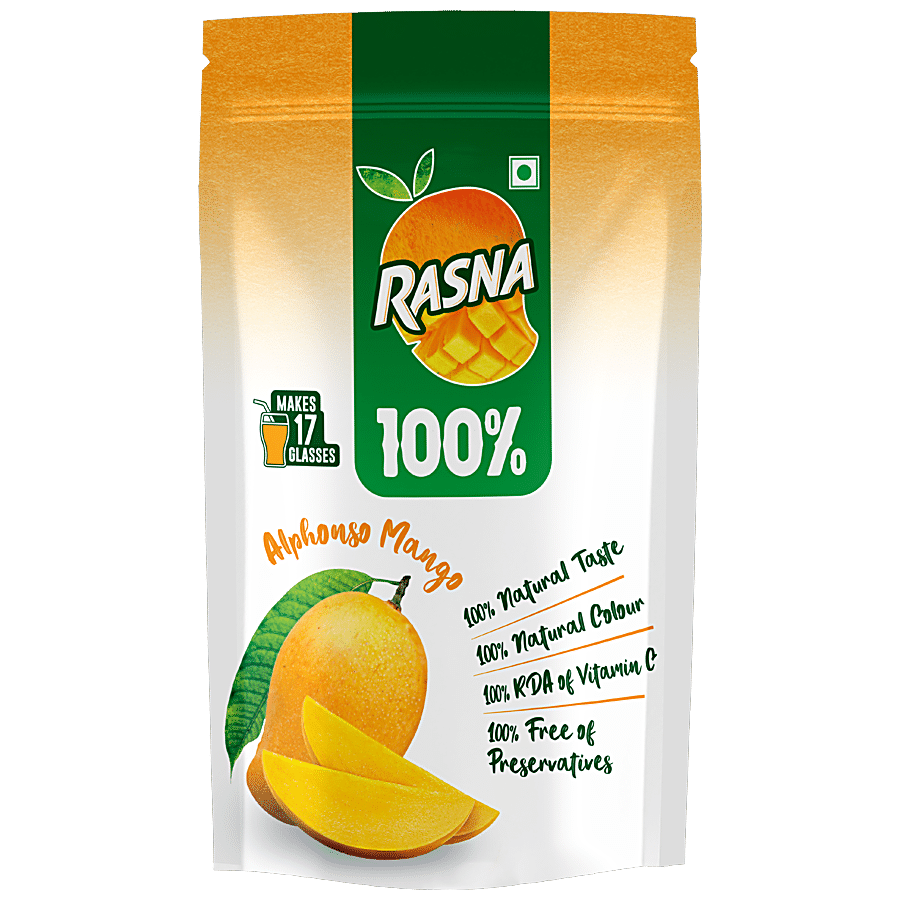 Rasna 100% Alphonso Mango Drink Mix - Preservative Free