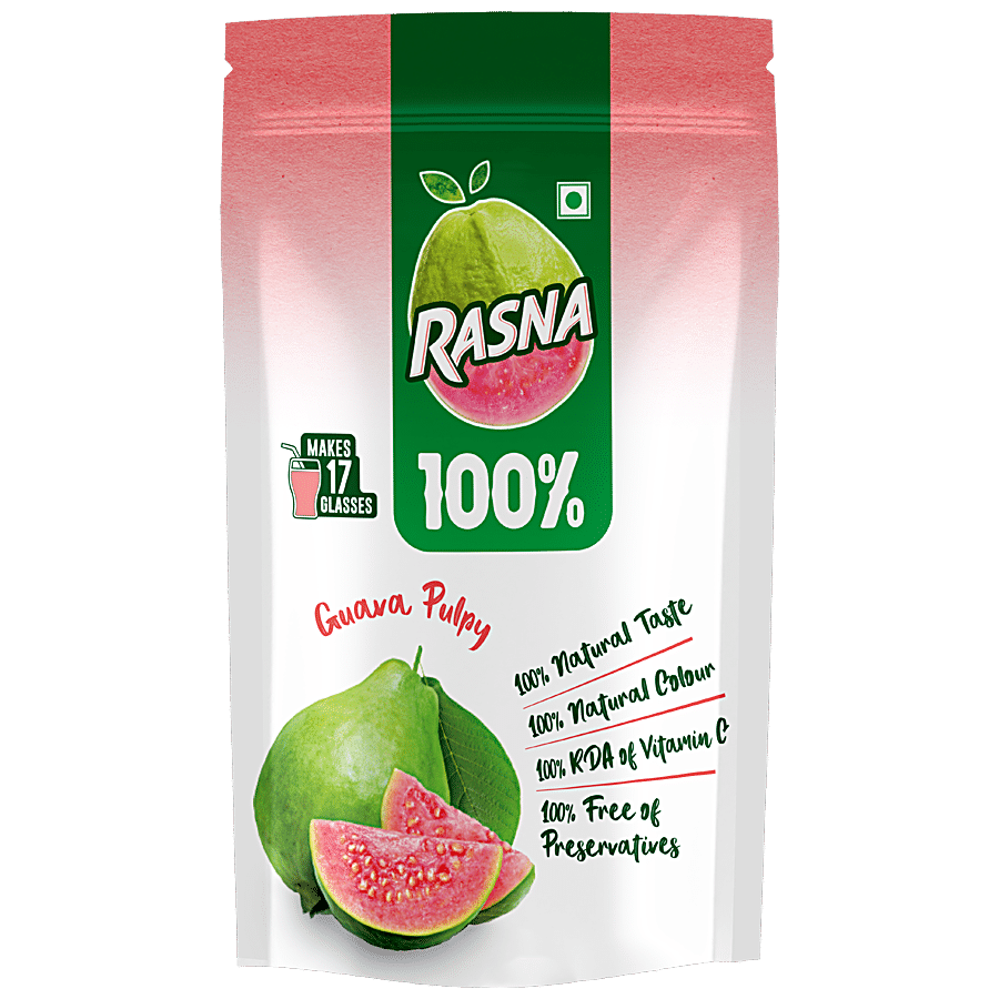 Rasna 100% Guava Pulpy Drink Mix - Preservative Free