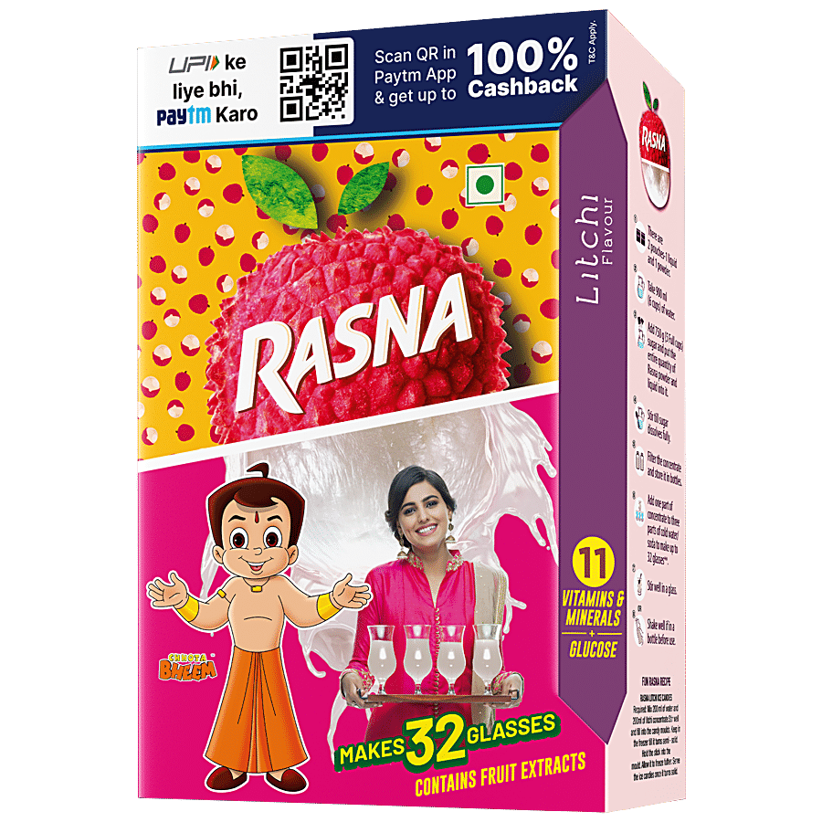 Rasna Fruit Fun Preparation Drink Mix Powder - Litchi Flavour