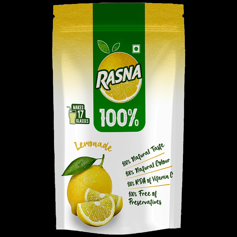 Rasna 100% Lemonade Drink Mix - Preservative Free