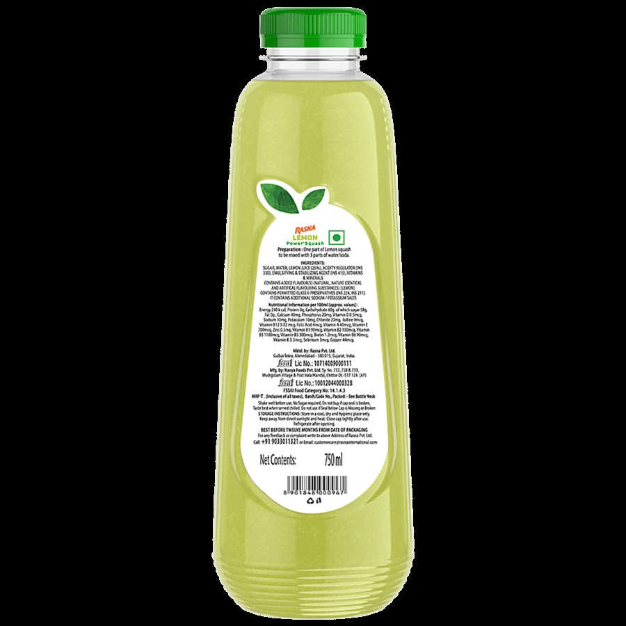 Rasna Fruit Plus 21 - Lemon Power Squash