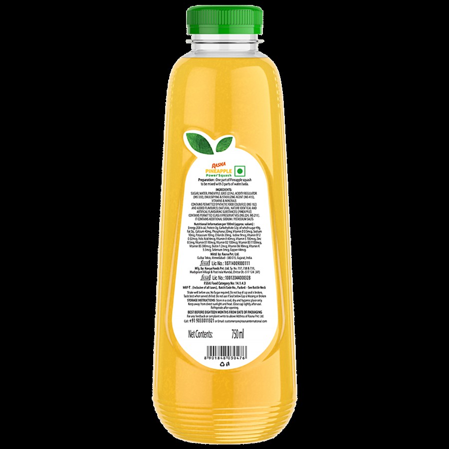 Rasna Fruit Plus 21 - Pineapple Power Squash