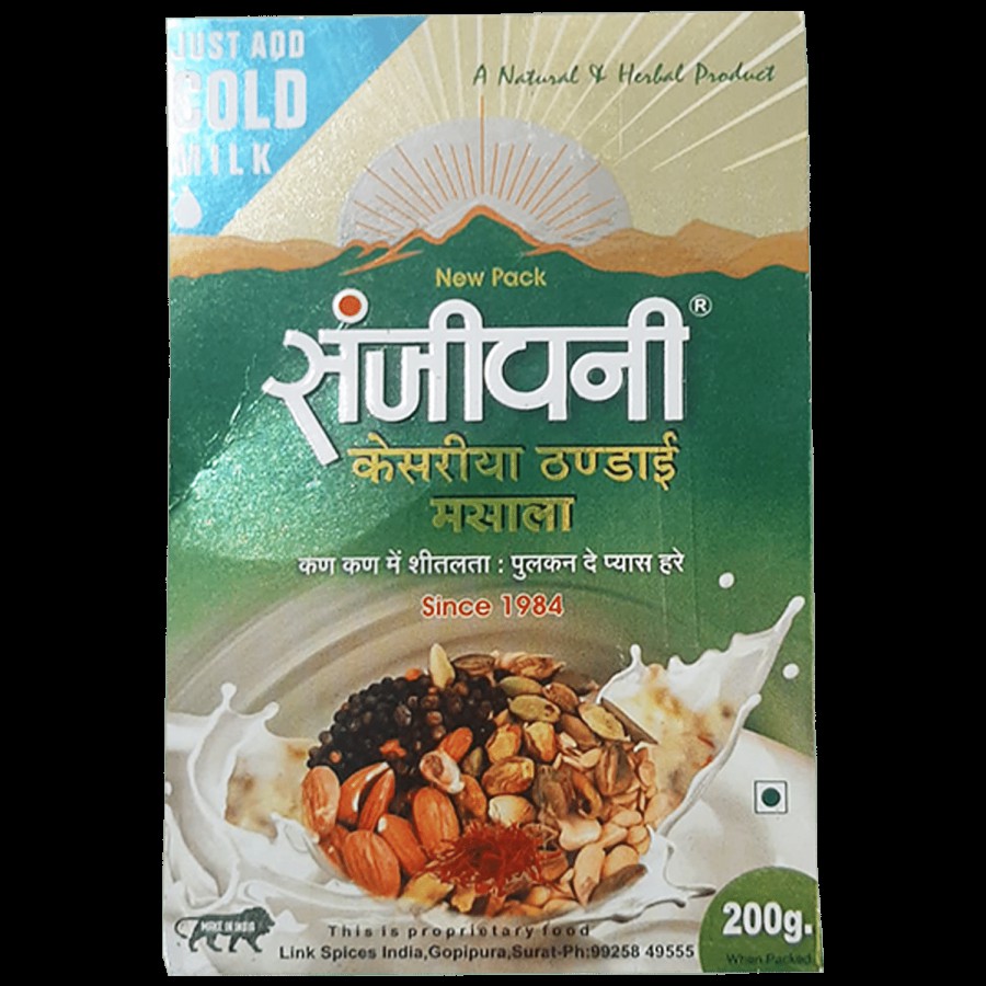 Sanjeevani Kesariya Thandai Masala - Natural & Herbal