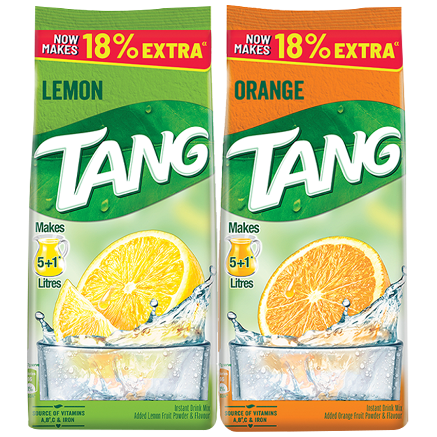 Tang Instant Drink Mix - Orange 500 gm + Lemon 500 gm