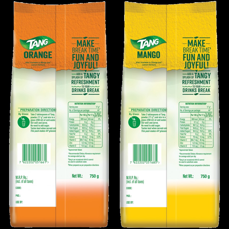 Tang Instant Drink Mix - Orange + Mango