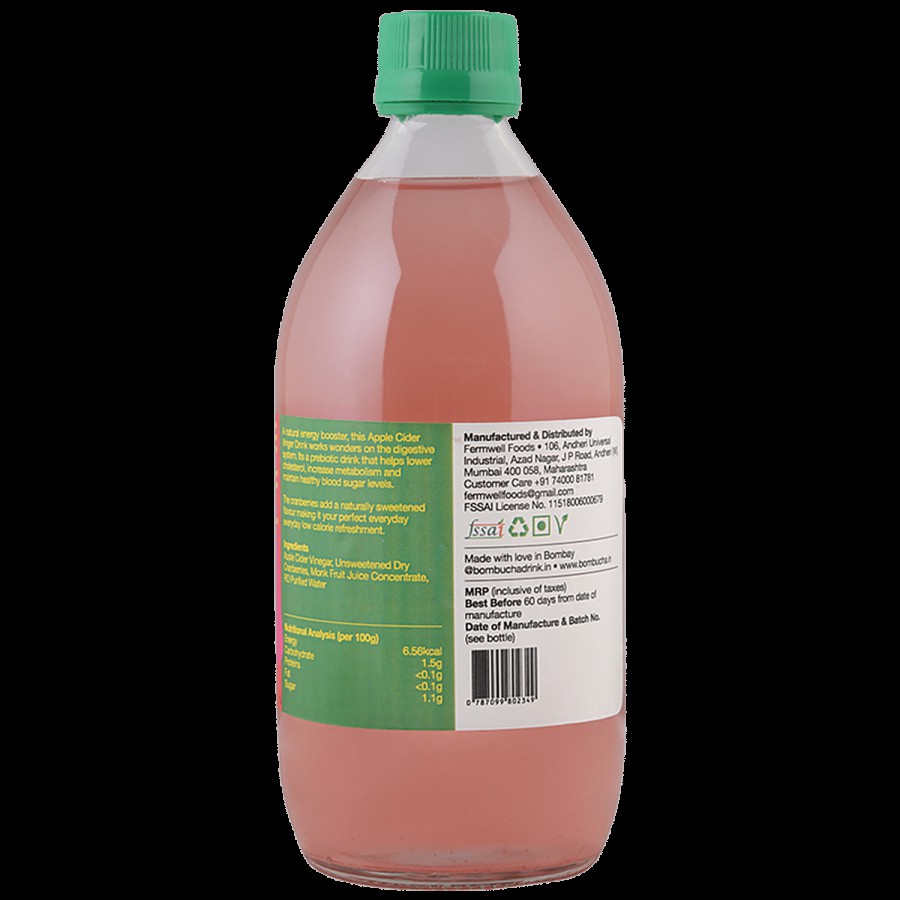 Bombucha Apple Cider Vinegar Drink - Cranberry