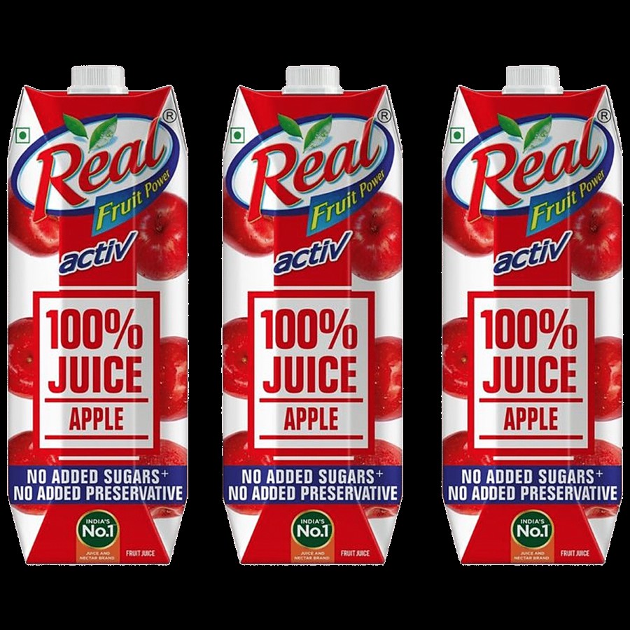 Real Activ 100 % Apple Juice - With No Added Sugar and Preservative