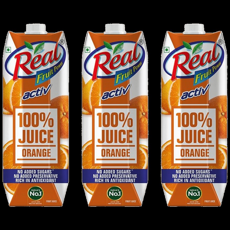 Real Activ 100 % Orange Juice - With No Added Sugar and Preservative