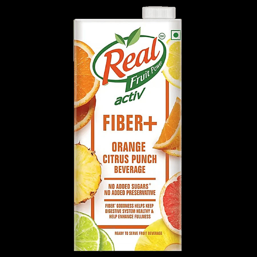 Real Activ Fruit Beverage - Fiber + Orange Citrus Punch With No Added Sugar & No Added Preservatives