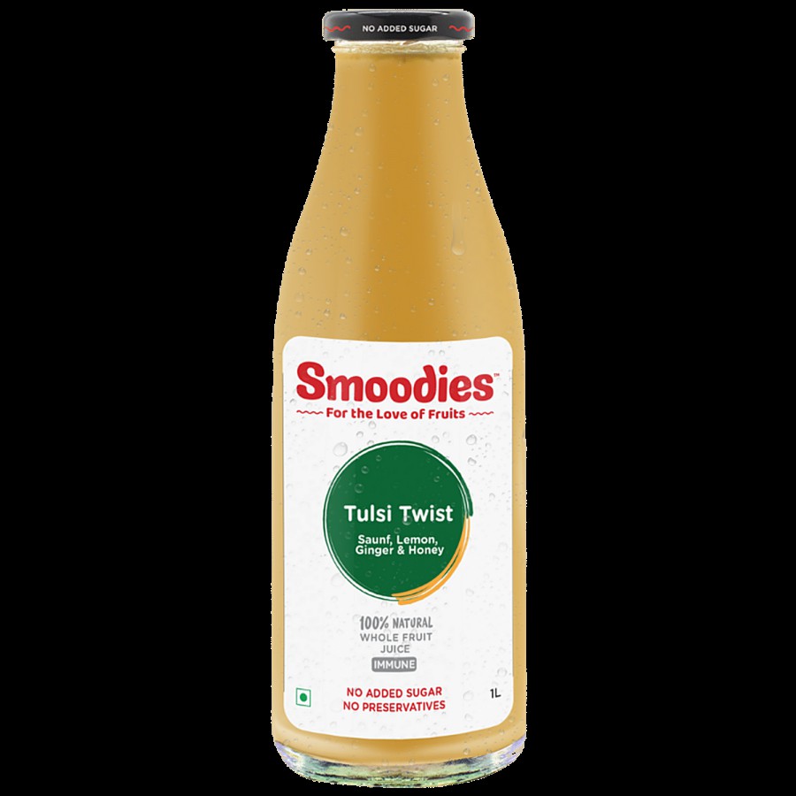 Smoodies Tulsi Twist Lemonade Juice - With Saunf