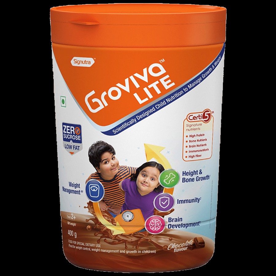 Groviva Lite Scientifically Designed Child Nutrition To Manage Growth & Weight-Chocolate