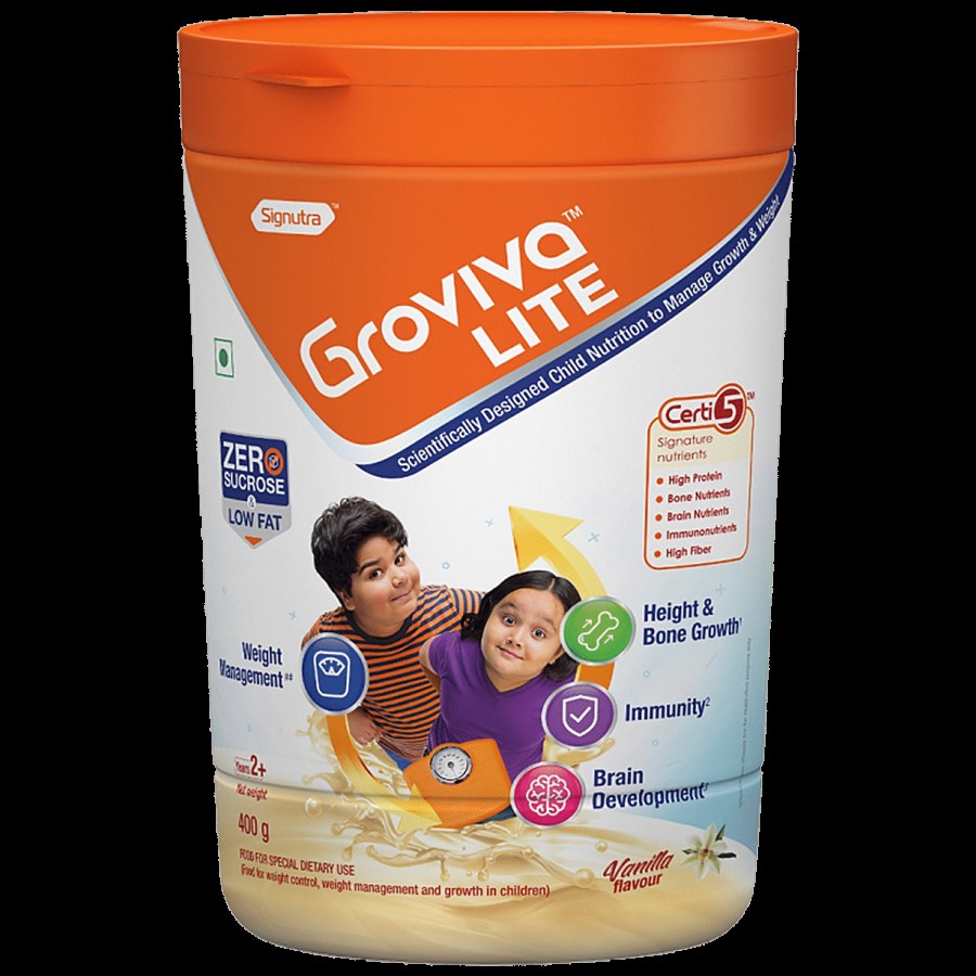 Groviva Lite Scientifically Designed Child Nutrition To Manage Growth & Weight-Vanilla